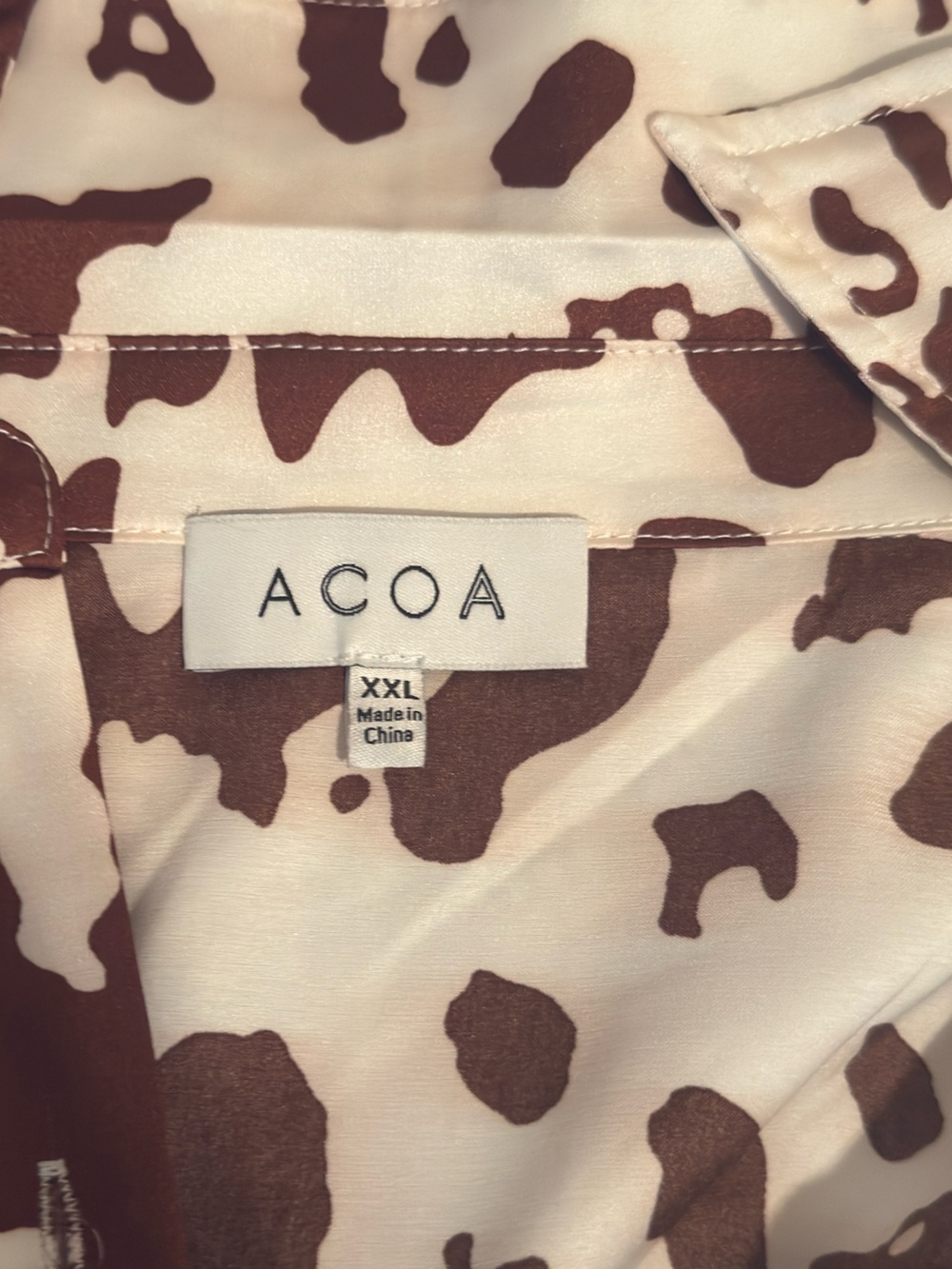 Women cow print button up blouse
